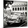 Cuba Fuerte Collection SQ BW - Retro Car in the Street-Philippe Hugonnard-Mounted Photographic Print