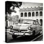 Cuba Fuerte Collection SQ BW - Retro Car in the Street-Philippe Hugonnard-Stretched Canvas