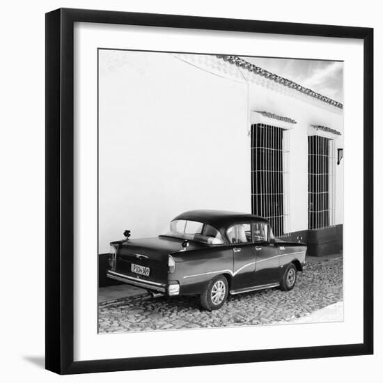 Cuba Fuerte Collection SQ BW - Retro Car in Trinidad II-Philippe Hugonnard-Framed Photographic Print