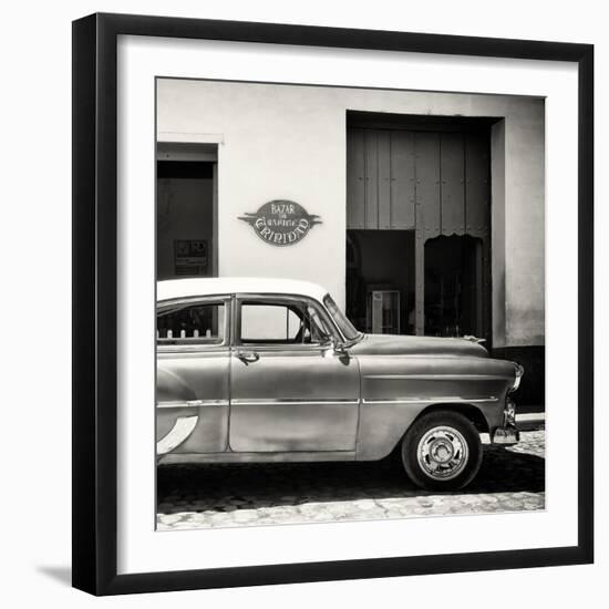 Cuba Fuerte Collection SQ BW - Retro Car Trinidad-Philippe Hugonnard-Framed Photographic Print