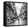 Cuba Fuerte Collection SQ BW - Street Scene Havana II-Philippe Hugonnard-Framed Stretched Canvas
