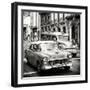 Cuba Fuerte Collection SQ BW - Taxi Cars Havana-Philippe Hugonnard-Framed Photographic Print