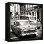 Cuba Fuerte Collection SQ BW - Taxi Cars Havana-Philippe Hugonnard-Framed Stretched Canvas