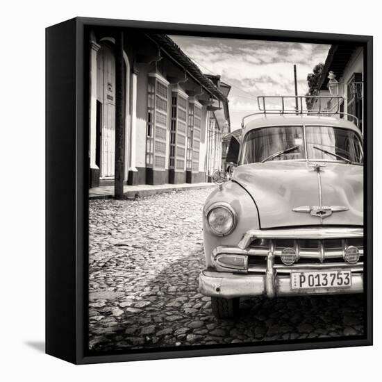 Cuba Fuerte Collection SQ BW - Taxi in Trinidad-Philippe Hugonnard-Framed Stretched Canvas