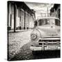 Cuba Fuerte Collection SQ BW - Taxi in Trinidad-Philippe Hugonnard-Stretched Canvas