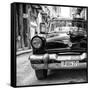 Cuba Fuerte Collection SQ BW - Taxi of Havana II-Philippe Hugonnard-Framed Stretched Canvas
