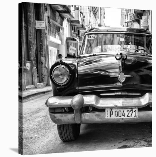 Cuba Fuerte Collection SQ BW - Taxi of Havana II-Philippe Hugonnard-Stretched Canvas