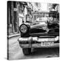 Cuba Fuerte Collection SQ BW - Taxi of Havana II-Philippe Hugonnard-Stretched Canvas