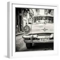 Cuba Fuerte Collection SQ BW - Taxi of Havana-Philippe Hugonnard-Framed Photographic Print