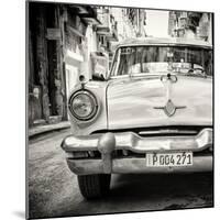 Cuba Fuerte Collection SQ BW - Taxi of Havana-Philippe Hugonnard-Mounted Photographic Print