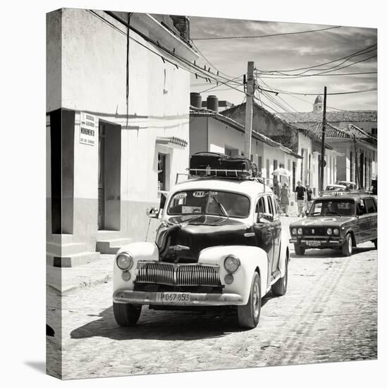 Cuba Fuerte Collection SQ BW - Taxis in Trinidad-Philippe Hugonnard-Stretched Canvas