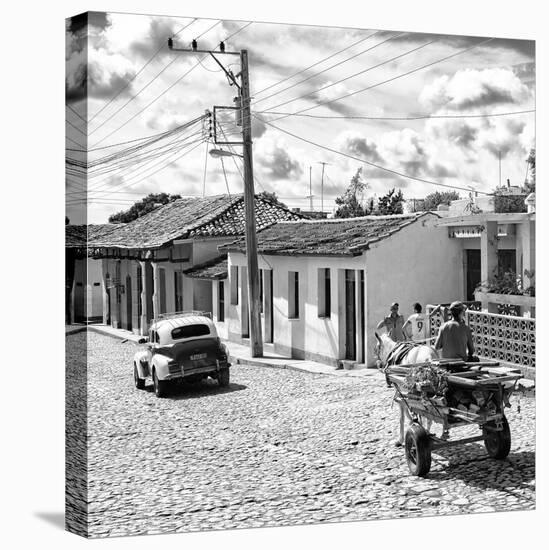 Cuba Fuerte Collection SQ BW - Trinidad Street Scene III-Philippe Hugonnard-Stretched Canvas