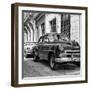 Cuba Fuerte Collection SQ BW - Two Chevrolet Cars II-Philippe Hugonnard-Framed Photographic Print