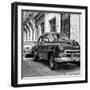 Cuba Fuerte Collection SQ BW - Two Chevrolet Cars II-Philippe Hugonnard-Framed Photographic Print