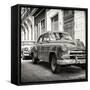 Cuba Fuerte Collection SQ BW - Two Chevrolet Cars-Philippe Hugonnard-Framed Stretched Canvas