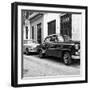 Cuba Fuerte Collection SQ BW - Two Classic Cars-Philippe Hugonnard-Framed Photographic Print