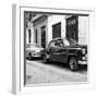 Cuba Fuerte Collection SQ BW - Two Classic Cars-Philippe Hugonnard-Framed Photographic Print