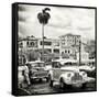 Cuba Fuerte Collection SQ BW - Urban Scene in Havana-Philippe Hugonnard-Framed Stretched Canvas