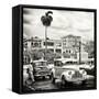 Cuba Fuerte Collection SQ BW - Urban Scene in Havana-Philippe Hugonnard-Framed Stretched Canvas