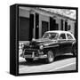 Cuba Fuerte Collection SQ BW - Vintage Black Car-Philippe Hugonnard-Framed Stretched Canvas