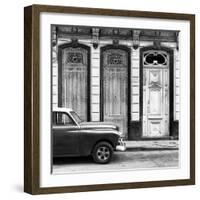 Cuba Fuerte Collection SQ BW - Vintage Car in Havana II-Philippe Hugonnard-Framed Photographic Print