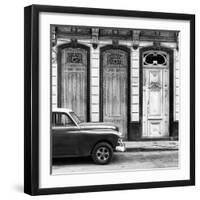 Cuba Fuerte Collection SQ BW - Vintage Car in Havana II-Philippe Hugonnard-Framed Photographic Print