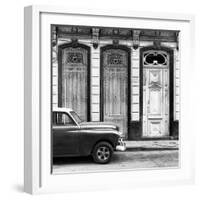 Cuba Fuerte Collection SQ BW - Vintage Car in Havana II-Philippe Hugonnard-Framed Photographic Print