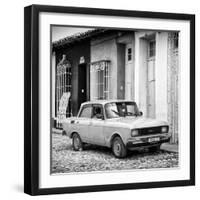 Cuba Fuerte Collection SQ BW - Vintage Car in Trinidad-Philippe Hugonnard-Framed Photographic Print