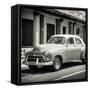 Cuba Fuerte Collection SQ BW - Vintage Car-Philippe Hugonnard-Framed Stretched Canvas