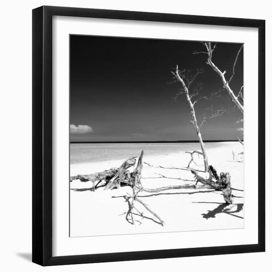 Cuba Fuerte Collection SQ BW - Wild White Sand Beach-Philippe Hugonnard-Framed Photographic Print