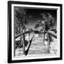 Cuba Fuerte Collection SQ BW - Wooden Jetty on the Beach-Philippe Hugonnard-Framed Photographic Print