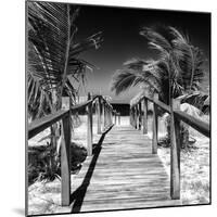 Cuba Fuerte Collection SQ BW - Wooden Jetty on the Beach-Philippe Hugonnard-Mounted Photographic Print