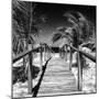 Cuba Fuerte Collection SQ BW - Wooden Jetty on the Beach-Philippe Hugonnard-Mounted Photographic Print
