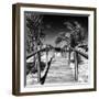 Cuba Fuerte Collection SQ BW - Wooden Jetty on the Beach-Philippe Hugonnard-Framed Photographic Print