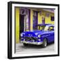 Cuba Fuerte Collection SQ - Classic American Blue Car in Havana-Philippe Hugonnard-Framed Photographic Print