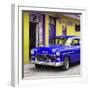 Cuba Fuerte Collection SQ - Classic American Blue Car in Havana-Philippe Hugonnard-Framed Photographic Print