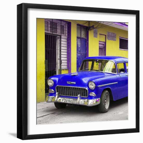 Cuba Fuerte Collection SQ - Classic American Blue Car in Havana-Philippe Hugonnard-Framed Photographic Print