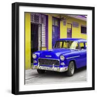 Cuba Fuerte Collection SQ - Classic American Blue Car in Havana-Philippe Hugonnard-Framed Photographic Print