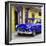 Cuba Fuerte Collection SQ - Classic American Blue Car in Havana-Philippe Hugonnard-Framed Photographic Print