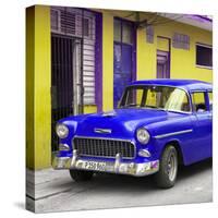 Cuba Fuerte Collection SQ - Classic American Blue Car in Havana-Philippe Hugonnard-Stretched Canvas