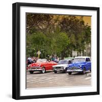 Cuba Fuerte Collection SQ - Classic American Cars at Sunset-Philippe Hugonnard-Framed Photographic Print