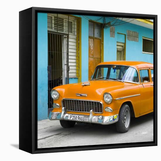 Cuba Fuerte Collection SQ - Classic American Orange Car in Havana-Philippe Hugonnard-Framed Stretched Canvas