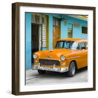 Cuba Fuerte Collection SQ - Classic American Orange Car in Havana-Philippe Hugonnard-Framed Photographic Print