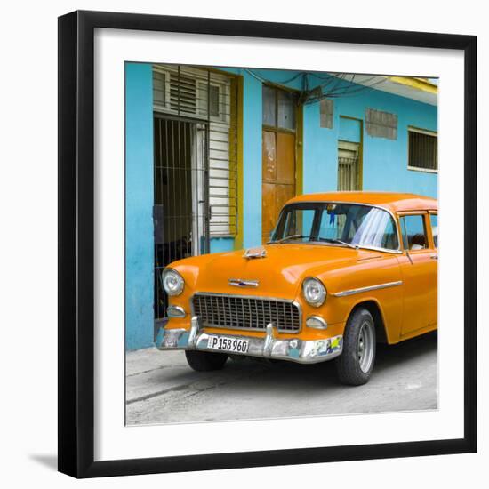 Cuba Fuerte Collection SQ - Classic American Orange Car in Havana-Philippe Hugonnard-Framed Photographic Print