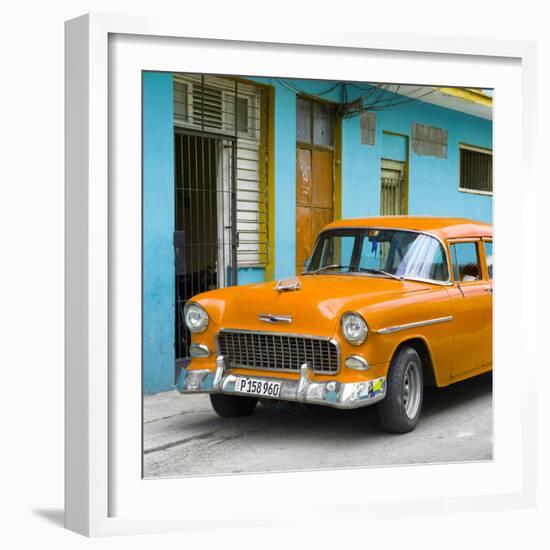 Cuba Fuerte Collection SQ - Classic American Orange Car in Havana-Philippe Hugonnard-Framed Photographic Print