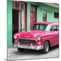 Cuba Fuerte Collection SQ - Classic American Pink Car in Havana-Philippe Hugonnard-Mounted Photographic Print