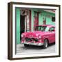 Cuba Fuerte Collection SQ - Classic American Pink Car in Havana-Philippe Hugonnard-Framed Photographic Print
