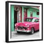 Cuba Fuerte Collection SQ - Classic American Pink Car in Havana-Philippe Hugonnard-Framed Photographic Print