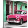 Cuba Fuerte Collection SQ - Classic American Pink Car in Havana-Philippe Hugonnard-Mounted Photographic Print