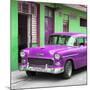 Cuba Fuerte Collection SQ - Classic American Purple Car in Havana-Philippe Hugonnard-Mounted Photographic Print